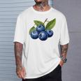 ブルーベリー愛好家のためのブルーベリーデザイン Tシャツ 彼への贈り物