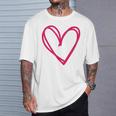 ホットピンクハート Tシャツ 彼への贈り物