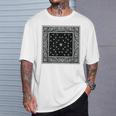 ホワイトブラックバンダナプリントtシャツ ペイズリー柄 Tシャツ 彼への贈り物