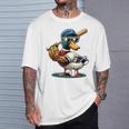 マガモのアヒル 野球愛好家 アヒル 野球 Tシャツ 彼への贈り物