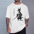 ミニチュアピンシャー 侍戦士 日本の浮世絵 アートドッグ Tシャツ 彼への贈り物