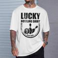 ラッキーボウリングシャツはボウラーのための面白い引用を洗わないでください Tシャツ 彼への贈り物
