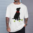 ラブラドールレトリバー 犬 イエロー ラボ テニスボール ギフト Tシャツ 彼への贈り物