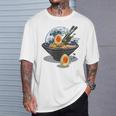 ラーメン 海 波 寝ぼける たまご Tシャツ 彼への贈り物