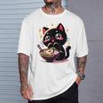 ラーメン猫かわいいアニメ猫ラーメン愛好家甘い Tシャツ 彼への贈り物