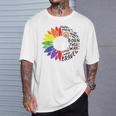 レインボー ヒマワリ ハッピー プライド Tシャツ 彼への贈り物