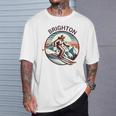 レトロ ヴィンテージ ブライトン ユタ スキー リゾート ウィンタースキー 長袖tシャツ Tシャツ 彼への贈り物
