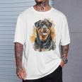 ロットワイラー 犬 モチーフ ペット アートワーク カラフル ロットワイラー Tシャツ 彼への贈り物