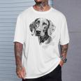 ワイマラナー 犬 グラフィック ペット アート ワイマラナー Tシャツ 彼への贈り物