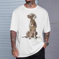 ワイマラナー 犬 グラフィック ペット イラスト ワイマラナー Tシャツ 彼への贈り物