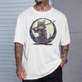 古代忍者猫 日本の子猫 刀猫 サムライキャット Tシャツ 彼への贈り物