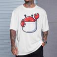 愛らしい かわいい ちび 和 ポケット カワイイ カニ Tシャツ 彼への贈り物