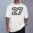 数字 27 ヴィンテージ ブラックホワイト Tシャツ 彼への贈り物
