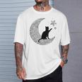 曼荼羅猫tシャツ レディース メンズ ユース 月と星 Tシャツ 彼への贈り物