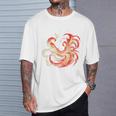 朱雀 不死鳥 火の鳥 フェニックス 漢字 イラスト バックプリント Tシャツ 彼への贈り物