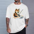 柴犬 犬 イヌ 面白いtシャツ 釣り 釣りバカ 釣り人 メンズ おもしろ 面白い 服 海釣り 川釣り 文字tシャツ 長袖tシャツ Tシャツ 彼への贈り物