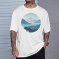 湖 森 風景 山 シルエット 長袖tシャツ Tシャツ 彼への贈り物
