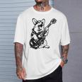 犬 ギタリスト ギター ペンブローク ウェールズ コーギー パパ ママ Tシャツ 彼への贈り物