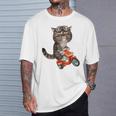 猫 ねこ バイク Tシャツ 彼への贈り物