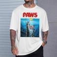 猫 ねこ 海 Paws アヒル Tシャツ 彼への贈り物