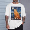 猫のポートレートオイル印刷甘い子猫 長袖tシャツ Tシャツ 彼への贈り物