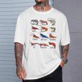 異なるタイプのエビの品種コレクション、かわいいエビ愛好家。 Tシャツ 彼への贈り物