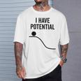 私には潜在的なエネルギーがある面白い物理学 Tシャツ 彼への贈り物
