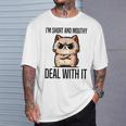 私は短気で口うるさいので、それを扱います。態度猫 Tシャツ 彼への贈り物