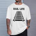 線路付きレールライフ 鉄道作業員と鉄道模型用 Tシャツ 彼への贈り物