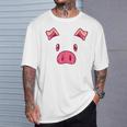 豚の顔 かわいいハロウィン 豚 動物 コスチューム メンズ レディース キッズ Tシャツ 彼への贈り物