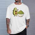 面白いアボカドワカモレ漫画パニック Tシャツ 彼への贈り物