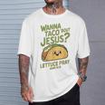 面白いクリスチャンタコス、Wanna Taco 'Bout Jesus Tシャツ 彼への贈り物