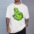 面白い邪悪なカエル サカラスティック 怒っているカエル かわいい 不機嫌な狂気 Tシャツ 彼への贈り物