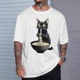 黒猫 ラーメン 麺 和食 Tシャツ 彼への贈り物