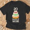 20 Years Of Awesome 20歳の誕生日ケーキ 大人用 Tシャツ 高齢者への贈り物