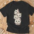 4 匹のかわいい猫 猫愛好家に最適 Tシャツ 高齢者への贈り物
