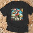 7月のクリスマス サンタハワイアンワンダフルビール Tシャツ 高齢者への贈り物