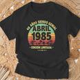 Abril 1985 40 Años Hombre Cumpleaños Regalo Abril 1985 Camiseta unisex Regalos para ancianos