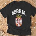 Ama Aerbia Con Emblema De Banderaerbia Envejecida Camiseta unisex Regalos para ancianos