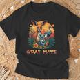 Australia G'day Mate And Aussie Animals Kangaroo Koala Emu Tシャツ 高齢者への贈り物