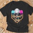Baseball Drip Boys Ice Cream Waffle Home Plate Respect Drip T-Shirt Gifts for Old Men