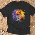 Basketball Colorful Drip Graphic T-Shirt Gifts for Old Men