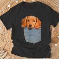 Beagle In My Pocket シャツ かわいい子犬 ダックスフンド ドッグシャツ Tシャツ 高齢者への贈り物