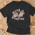 Better Together バレンタインデー カモノハシ カップル ラブ ハッピー Tシャツ 高齢者への贈り物
