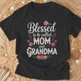 Blessed To Be Called Mom And Grandma Cute Floral T-Shirt Gifts for Old Men