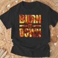 Burnit Down Fire Flames Tシャツ 高齢者への贈り物