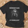 Bärenstark Im Mondlicht 満月 森 月明かり グリズリーベア Tシャツ 高齢者への贈り物