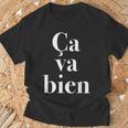 Caa Bien《サヴァビアン》【フランス語 文字】《白文字 ホワイト》メッセージ かわいい おしゃれ Tシャツ 高齢者への贈り物