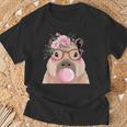 Capybara Mamá Con Gafas Yoplando Chicle Rosa Camiseta unisex Regalos para ancianos