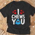 I Chews Youhark バレンタインデー ラブ ハート メンズ レディース Tシャツ 高齢者への贈り物
